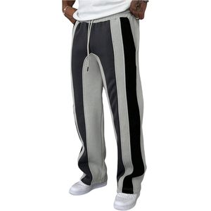 Pantalones Deportivos Personalizados para Hombre, Grises y Negros con Franja Lateral, Cintura Elástica con Cordón, Corte Holgado y Recto, con Bolsillos, Transpirables - Product Image 4