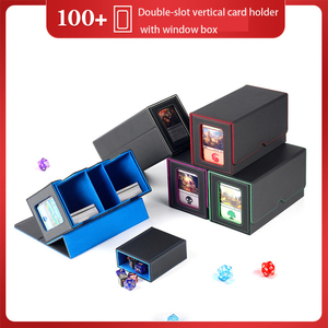 Caja de separación de ventana doble con manga 200, caja de cubierta de tarjeta de comercio, caja de almacenamiento de cierre magnético de cuero para <span class=keywords><strong>Magic</strong></span> <span class=keywords><strong>Commander</strong></span> - Product Image 2