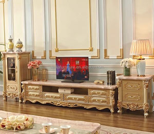<span class=keywords><strong>Tv</strong></span> da salotto Color oro antico, Design europeo classico, top in marmo <span class=keywords><strong>Tv</strong></span>, tavolo intagliato a mano, porta <span class=keywords><strong>Tv</strong></span> di lusso - Product Image 5