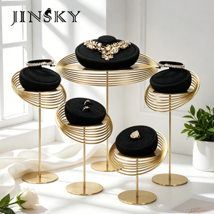 Wholesale jewelry display stand-type ring display pendant necklace displays high end metal-encrusted window display - Product Image 4