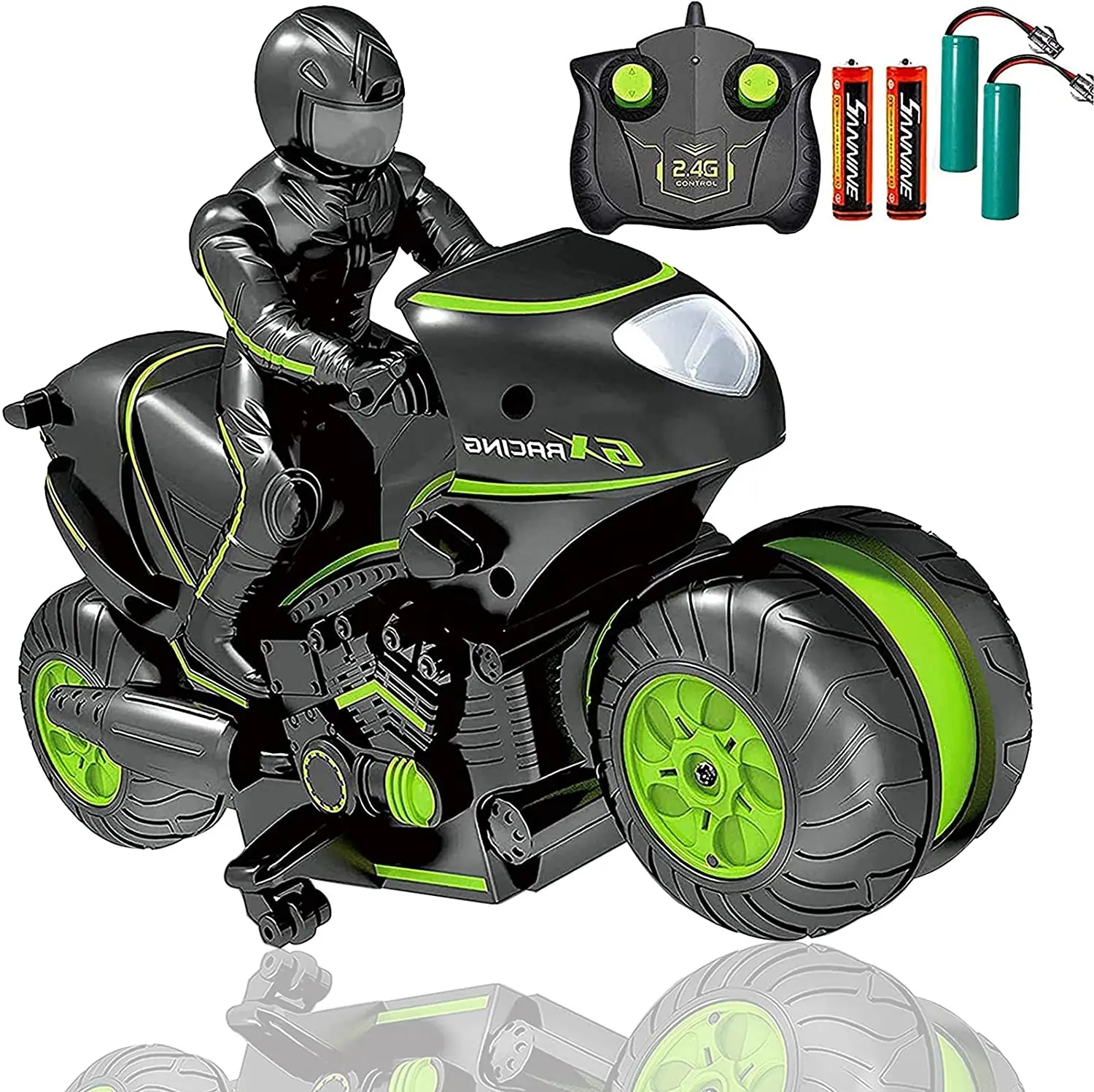 Motociclette telecomandate 2.4Ghz 360 gradi Spinning Drift Stunt radio Control giocattolo per moto per bambini