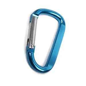 रंगीन छोटे चाबी का गुच्छा एल्यूमीनियम carabiner कस्टम carabiner carabiner 50kn डी प्रकार स्टील