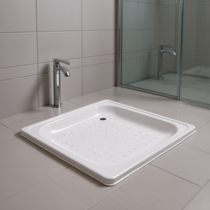 Receveur de douche en acier blanc 70 x 70 cm H 8 cm avec grille de drainage pour salle de bain - Product Image 3