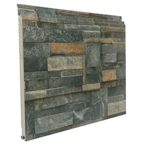 Panel dinding dekoratif ringan 16mm isolasi eksterior Pu busa Pu panel dinding batu imitasi pelapis eksterior