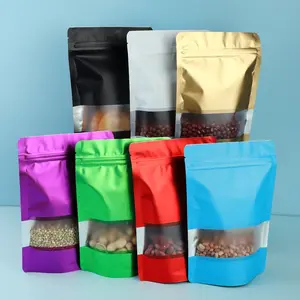 Hot Sales Custom Printed Coffee Packaging Food Bags Plastic Aluminum Foil Mylar Zipper Ziplock Bag Flat Bottom Pouch