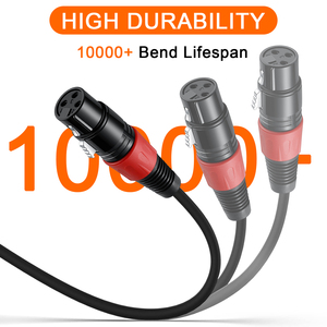 Cable de Audio para Micrófono Balanceado TRS de 3.5mm Macho a XLR de 3 Pines Hembra, con <span class=keywords><strong>Doble</strong></span> Blindaje, Revestimiento de PVC y Caja Metálica Dorada - Product Image 6