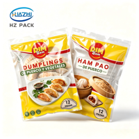 Sachet sous vide haute barrière en nylon PE sans BPA, imprimé sur mesure, de qualité alimentaire, pour dumplings congelés, siumai, dim sum, fruits de mer 500g 1kg