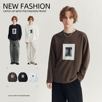 T-shirt graphique personnalisé pour homme à manches longues, coupe décontractée, imprimé numérique délavé à l'acide, respirant, en polyester/coton, style streetwear vintage