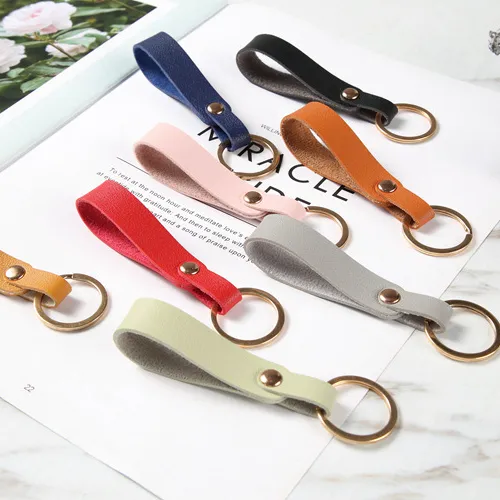 Handmade PU Leather Keychain Leather Valet Car Key Chain Keyring Key Organizer for Men and Women