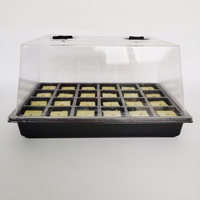Kit de démarrage de semis 24 cellules avec dôme d'humidification extra haut et plateau de base, station de germination réutilisable pour la propagation en intérieur