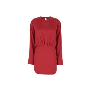 Vente chaude robe de créateur à la mode Actualee Mini robe rouge avec des détails de rides sur la partie supérieure - Product Image 1
