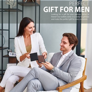 Custom Your Logo Mens <b>Wallet</b> Slim Front Pocket <b>RFID</b> <b>Blocking</b> Money Clip Leather <b>Wallet</b> - Product Image 6