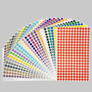 Fabbrica all'ingrosso a buon mercato cerchio autoadesivo nero colorato colorato stampato punto rotondo foglio di adesivi - Product Image 6