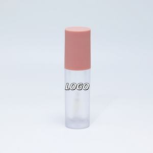 Venta al por mayor de lindos tubos redondos vacíos de 3 ml, color rosa transparente esmerilado, para brillo labial, aplicadores de tinte, envases cosméticos para brillo labial. - Product Image 1