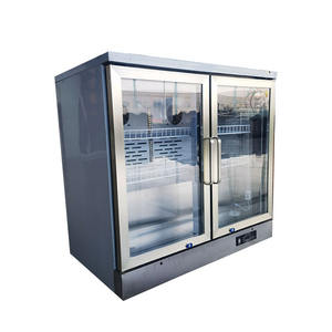 0.9m Haute Qualité Portable Mini Bar Blanc Réfrigérateur Double <span class=keywords><strong>Verre</strong></span> Porte Pivotante Bar Réfrigérateur LED Lumière pour Hôtel - Product Image 4