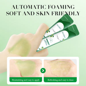 Masker Wajah organik Logo kustom dengan asam hialuronat Formula pembersih pelembap menenangkan Label pribadi untuk wajah - Product Image 5