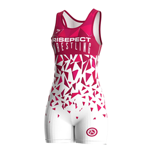 Traje de Lucha Libre de Una Pieza para Mujer, Sublimado, con Logotipo Frontal, Transpirable, con Bloques de Color, Elástico, para Grappling y Práctica - Product Image 1