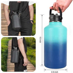 64 Ounce Half Gallon Vacuum Insulated with Sleeve 1/<strong>2</strong> <strong>Stainless</strong> <strong>Steel</strong> 64 oz Large Travel <strong>2</strong> <strong>Litre</strong> <strong>Water</strong> <strong>Bottle</strong> with Carrying Bag - Product Image 5