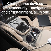 Chargeur de voiture USB rétractable 84W PD30W QC3.0, charge rapide, Type-C, 2 ports USB, câble ignifuge de 85 cm, garantie de 12 mois