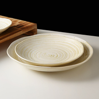 WEIYE assiette en porcelaine assiettes en céramique de haute qualité plaques en céramique jaune caramel ensemble d'assiettes en porcelaine céramique ronde pour Restaurant