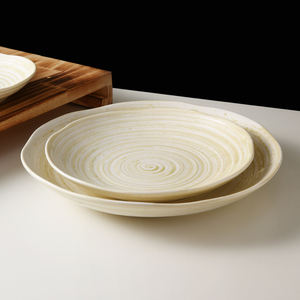 WEIYE assiette en porcelaine assiettes en céramique de haute qualité plaques en céramique jaune caramel ensemble d'assiettes en porcelaine céramique ronde pour Restaurant - Product Image 2