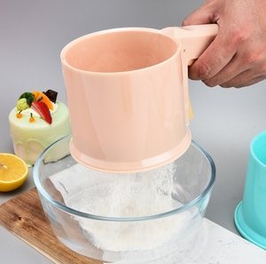 Tamiz de harina de acero inoxidable con malla fina de doble capa, manivela de presión de una mano, ideal para hornear azúcar, tamiz de harina para polvo - Product Image 5
