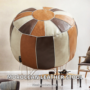 Pouf de salon moderne en cuir marocain avec rangement, style futon, Louisdonne, direct usine, Tatami Splicing, tabouret à chaussures - Product Image 2