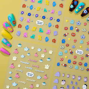 5D En Relief Nail Art Autocollants Blanc Lily Valley Tulipe Dreamcatcher PET Matériel Gel Polonais Fleur De Mariage Gravé Curseur Conseils - Product Image 5