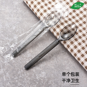 Disposable <b>Knife</b> <b>Fork</b> <b>Spoon</b> <b>Set</b> Grey Camping Utensils Long Handle Plastic Cutlery <b>Set</b> - Product Image 3