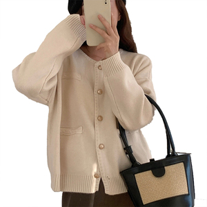 Cárdigan de Punto Personalizable de Alta Gama para Mujer, Nuevo Estilo, Holgado, Suéter de Moda para Mujer, Ropa Exterior - Product Image 1