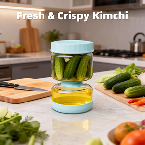 Bocaux à cornichons en verre transparent, grand récipient de stockage avec couvercle pour la conservation de la fraîcheur en cuisine - Product Image 3