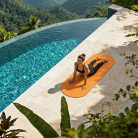 Tapis de yoga ovale en PU de 5 mm d'épaisseur, antidérapant, imperméable, pour la maison, les enfants, la danse et les studios de yoga