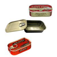Vente en gros Boîte de conserve en fer blanc rectangulaire vide personnalisée avec couvercle pour emballage alimentaire de viande de thon sardine poisson