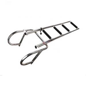 Échelle de pont pliante en acier inoxydable à <span class=keywords><strong>4</strong></span> <span class=keywords><strong>marches</strong></span> robuste <span class=keywords><strong>avec</strong></span> main courante à pédale pour bateaux - Product Image 5