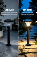 Lampe solaire LED moderne IP65 pour jardin, contrôle automatique/programmable, étanche, pour l'aménagement extérieur de villas, cours, parcs et allées.