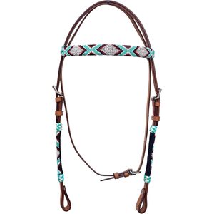WeavingCraft Western Horse Headstall Standard Size Adjustable Hand Braided Genuine Leather Bridle With Rawhide Knotting - Product Image 3