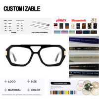 Monturas de Gafas Ópticas de Acetato Hechas a Mano para Mujer Joven, Protección Contra Luz Azul, Diseño de Lujo Personalizado, Duraderas, con Diseño de Puntos