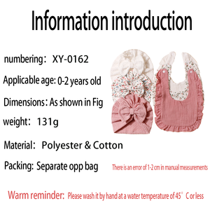 New Châu Âu Mỹ Phong Cách 6Pcs Bé Yếm Đặt Dễ Thương Bow Jacquard Trẻ Sơ Sinh Mỏng Không xương Hat Với Snap Nút Đóng Cửa Dịch Vụ OEM - Product Image 6