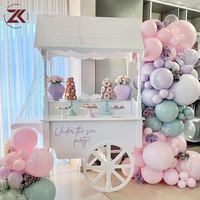 Chariot de service ZKAI en PVC pour dîner, présentoir à fleurs et bonbons, chariot à desserts pour fêtes en extérieur et mariages
