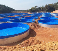 Réservoir d'élevage de poissons en toile haute densité, facile à installer, matériau épaissi, bonne stabilité, avec feuille de galvanisation circulaire