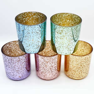 Accessoires <span class=keywords><strong>de</strong></span> parfum faits à la main Hongyu, pot à bougie en verre à fond incurvé personnalisable, 96110, pot étoile, argent brisé, haute qualité - Product Image 4