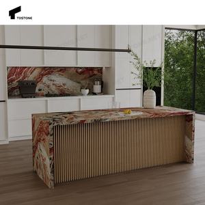 Красные элегантные кухонные столешницы из натурального мрамора - Product Image 1