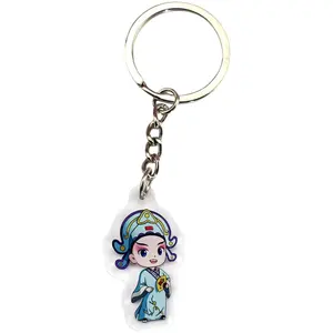 Anime long lanh rõ ràng Epoxy tùy chỉnh quyến rũ Holographic nhựa acrylic Keychain