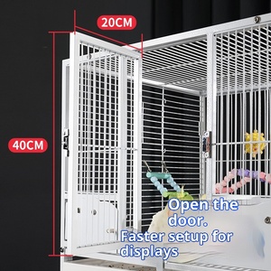 Papegaaienkooi Grote Metalen Vogelkooi Solide Knop Luxe Villa Kooi Gestapelde Dubbele Laag Ecologisch Gepoedercoat Reproductiekooi - Product Image 3