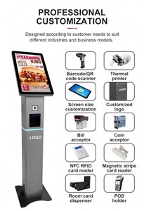 21.5 ''LED Light Order Kiosks QR <b>Scanner</b> Payment Machine Pos Holder A4 <b>Printer</b> <b>With</b> Wifi/Bluetooth Queue Management Order Kiosk - Product Image 4