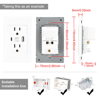 Interrupteur mural et prise 118 avec ports USB et Type-C, chargeur mural pour la maison, prise murale avec ports USB 1/2/3 voies 2 directions