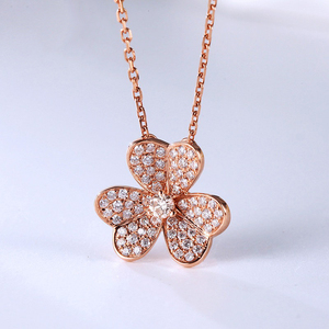 Collier pendentif SGARIT personnalisé en or rose 18 carats et or blanc, serti de diamants de laboratoire, certifié IGI, pour femme, cadeau, fête. - Product Image 4
