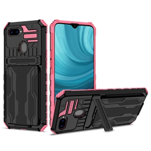 Étui béquille avec fentes pour cartes pour Oppo A7 A5S, couverture de téléphone double couche pour carte de crédit pour <span class=keywords><strong>Galaxy</strong></span> S22/S23 - Product Image 6