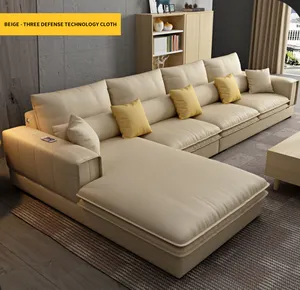 simple l sofá en forma de Suppliers-En forma de L simple moderno conjunto de muebles de diseño gran sofá seccional combinación sofá para la habitación