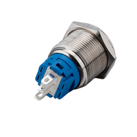 Bouton poussoir en acier inoxydable anti-vandalisme de 16 mm, étanche IP65, à actionnement momentané ou à enclenchement, pour boîtier de commande de machine CNC